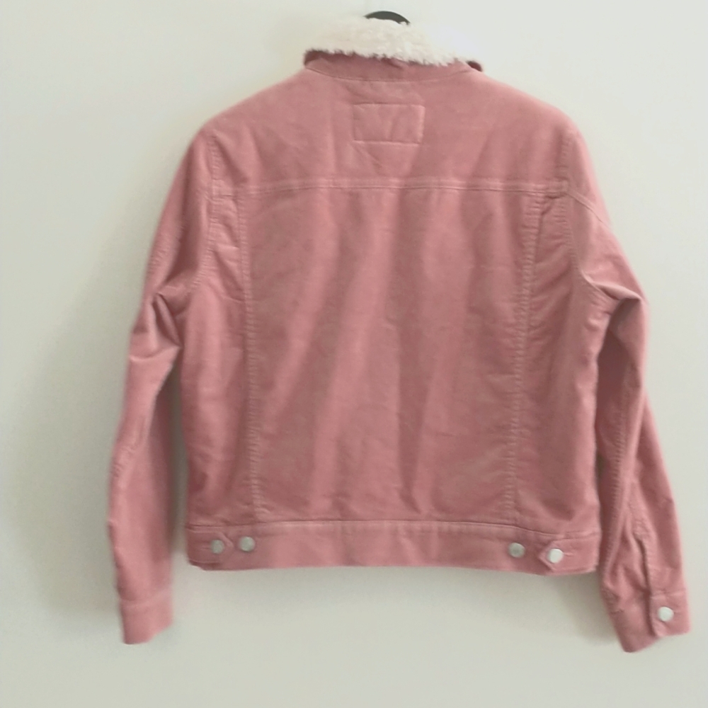NWT Ann Taylor LOFT Sherpa Lined Corduroy Trucker Jacket Medium - Picture 2 of 10